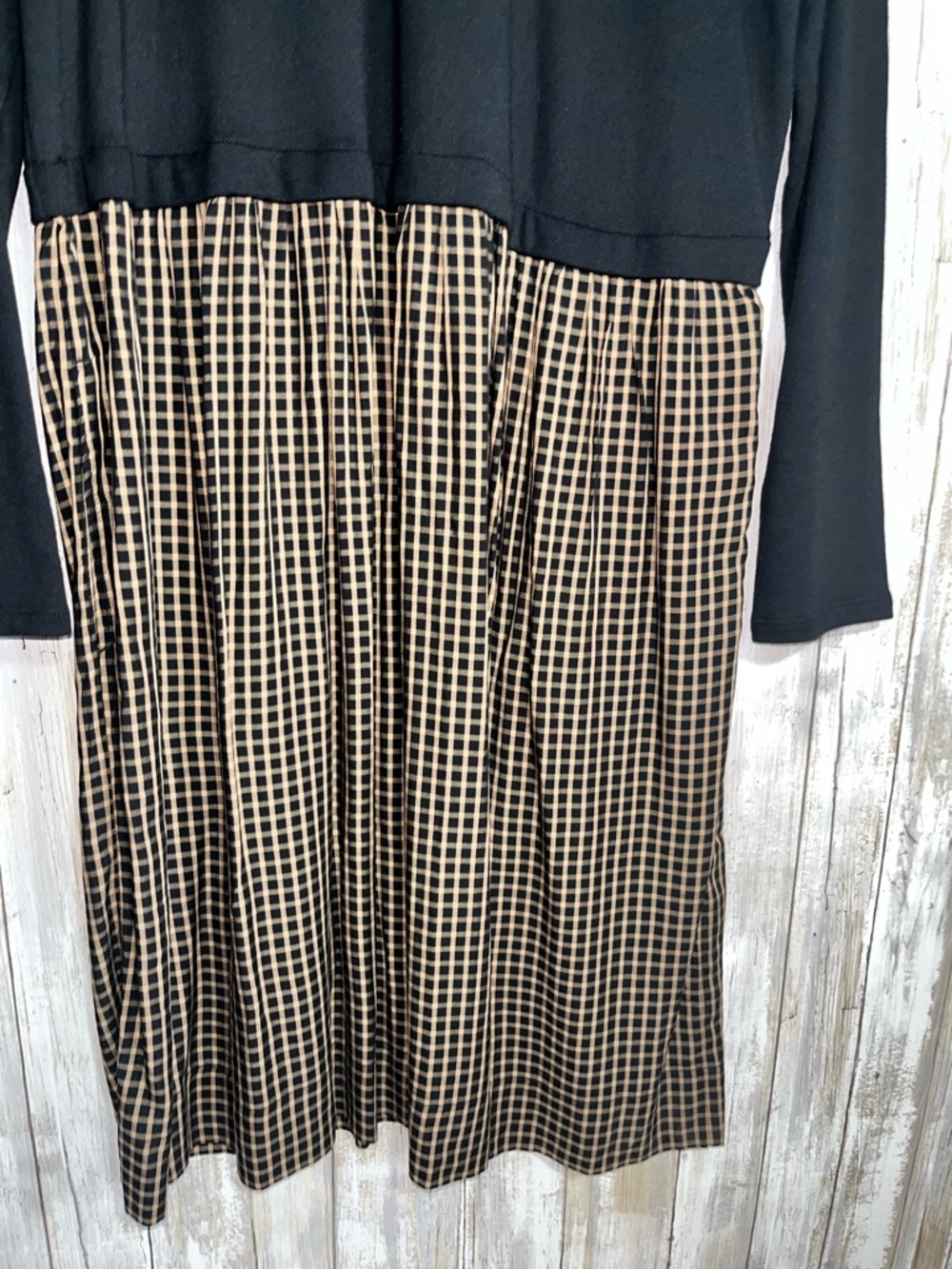 J Jill Dress Womens L Tall Midi Black Mixed Media Long Sleeve Casual Comfortable - Picture 2 of 4